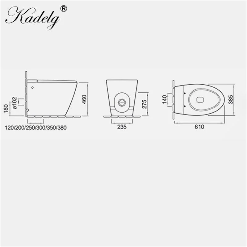 Pulse Solenoid Smart Intelligent Toilet Ceramic Automatic Toilet Without Water Tank