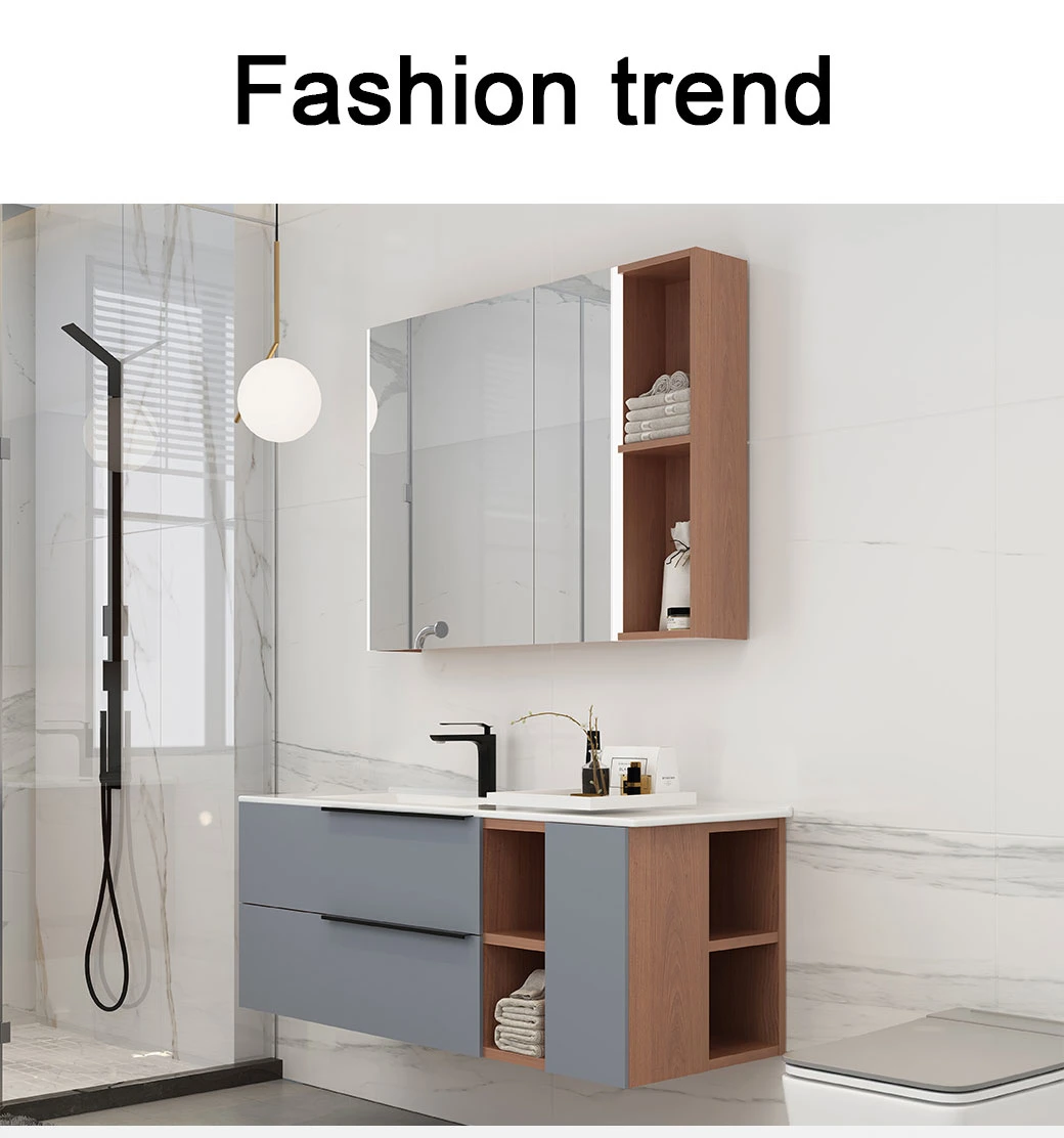 Modern Vanity with Mirror Waterproof Bathroom Cabinet Floor Mounted Washroom Cabinet Luxury Home Furniture