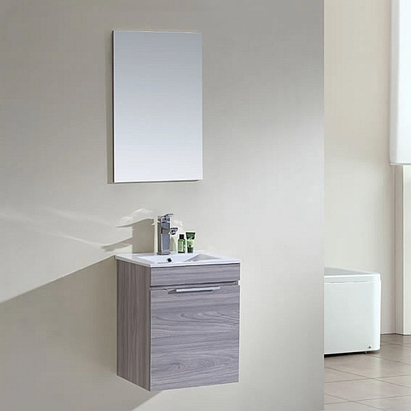 Vama Small Size MDF+Pb Malemine Aluminum Handles Wall Hung Bathroom Vanity Foshan Factory 085-450A