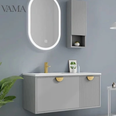 Vama, nuevo diseño, decoración del hogar, lavabo individual flotante, muebles de baño resistentes al agua, tocador de baño moderno