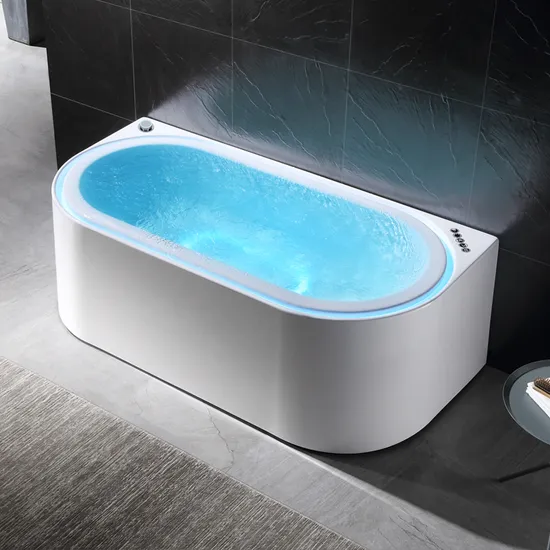 Bañera de superficie sólida de acrílico de moda de producción de fábrica bañera de SPA independiente