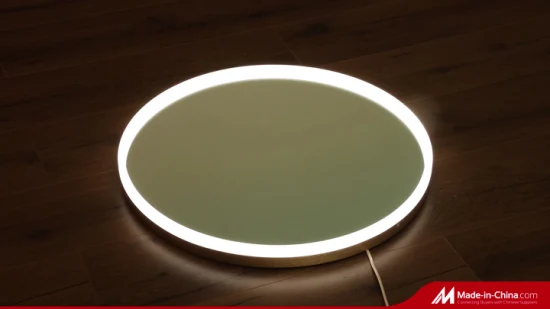 Ortonbath sin marco 60 80 90 100 cm redondo maquillaje inteligente baño retroiluminado Anti niebla tocador luz LED espejo pared baño LED espejo